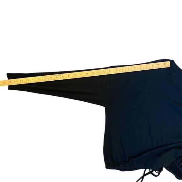 Madewell Women's Long Sleeve Black Top w/ Drawstring Hem Size M Casual - Picture 6 of 9